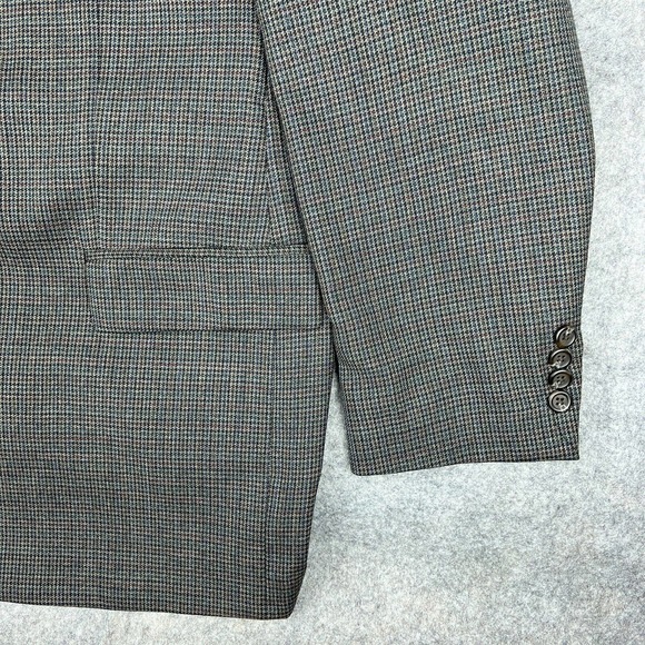 Ralph Lauren Blazer Mens 44R Gray Houndstooth Wool Sport Coat LRL VTG Canada - Picture 5 of 15